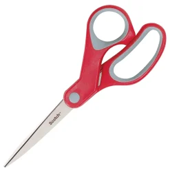 Scotch® Multipurpose Scissors, 7", Pointed, Gray/Red