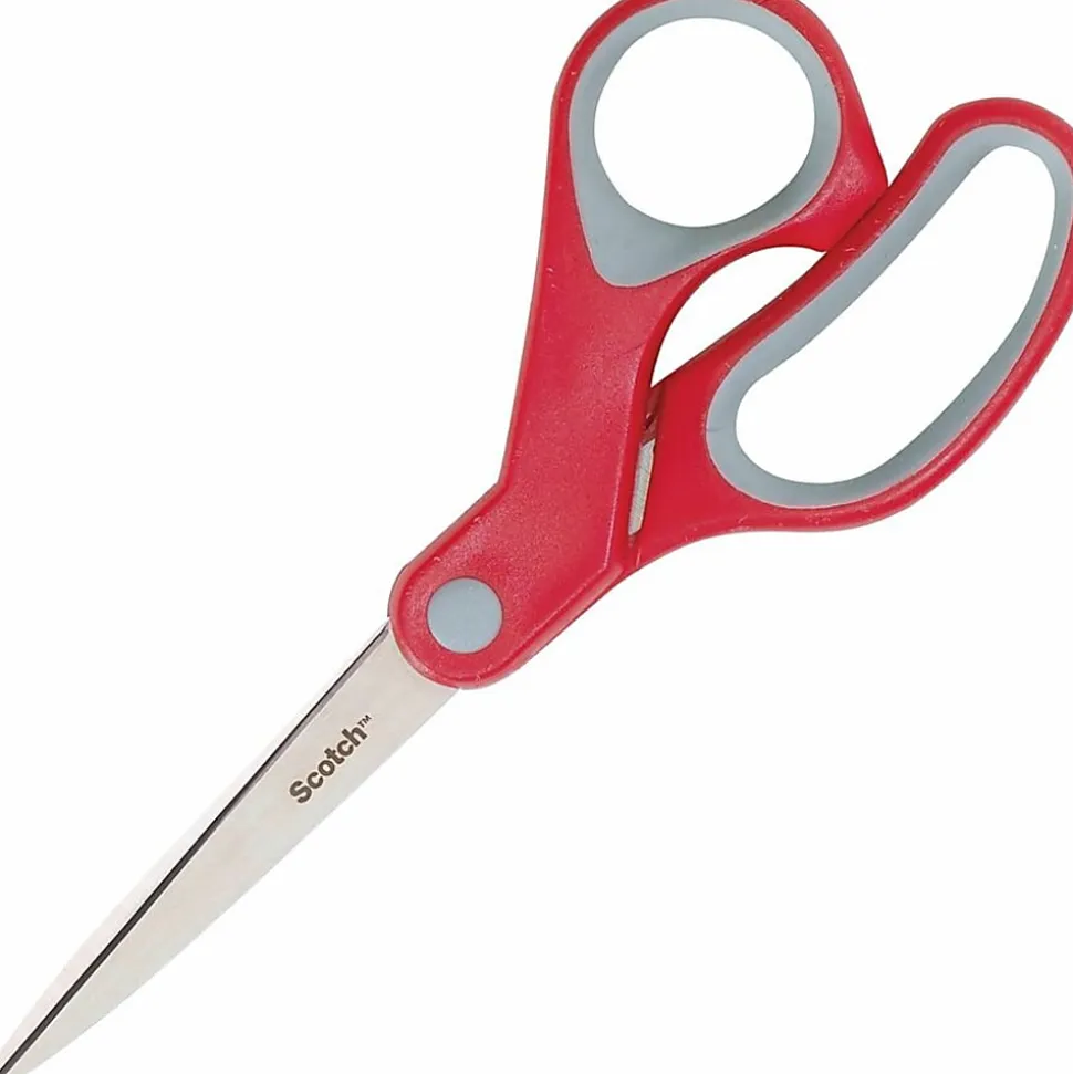 Scotch® Multipurpose Scissors, 7", Pointed, Gray/Red