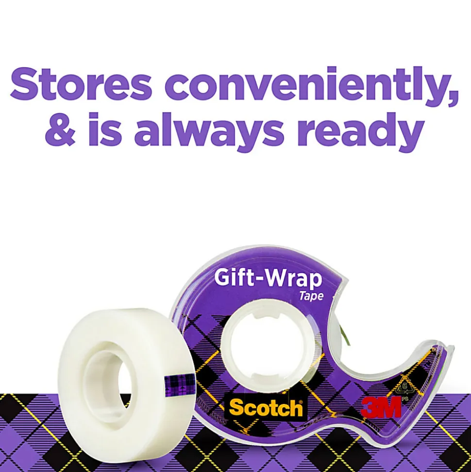 Scotch® Satin Gift Wrap Transparent Tape, 2 Tape Rolls, 3/4 in x 600 in, Holiday Gift Wrapping for Christmas Presents and Gift Bags