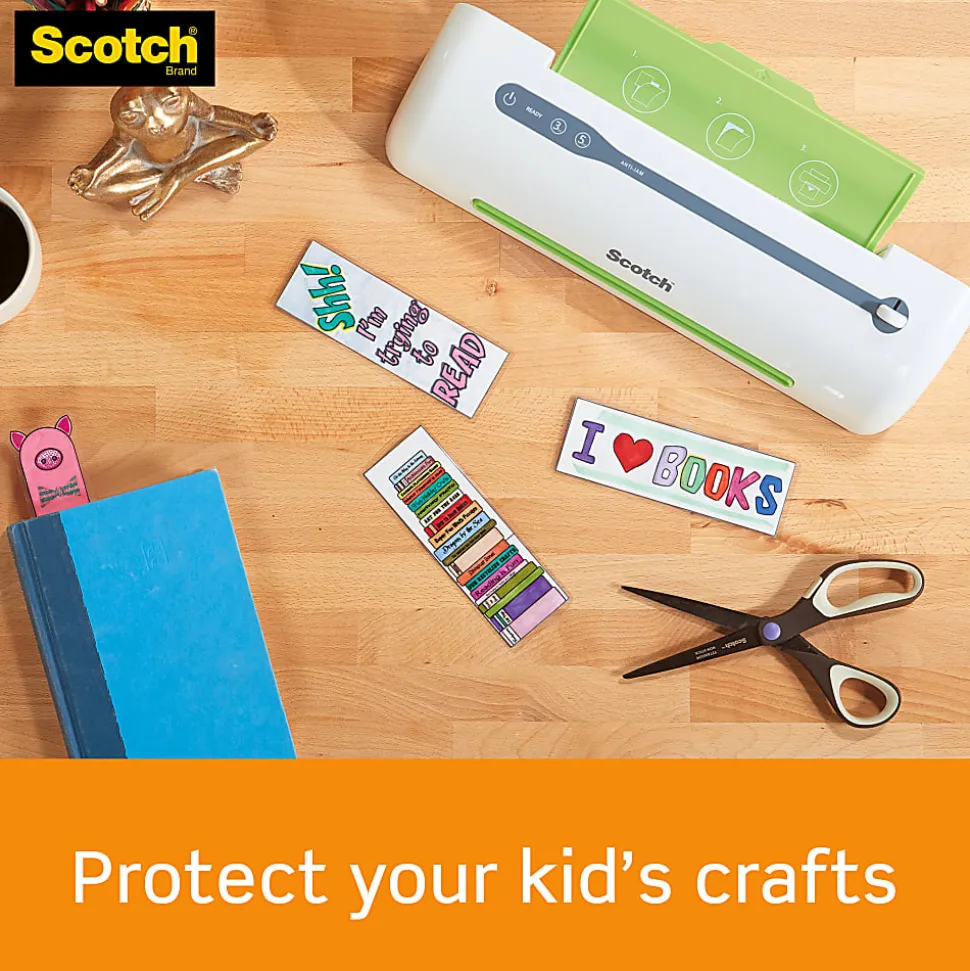 Scotch® Self-Seal Laminating Pouches, 8-1/2" x 11", Clear, Pack of 10 Laminating Sheets
