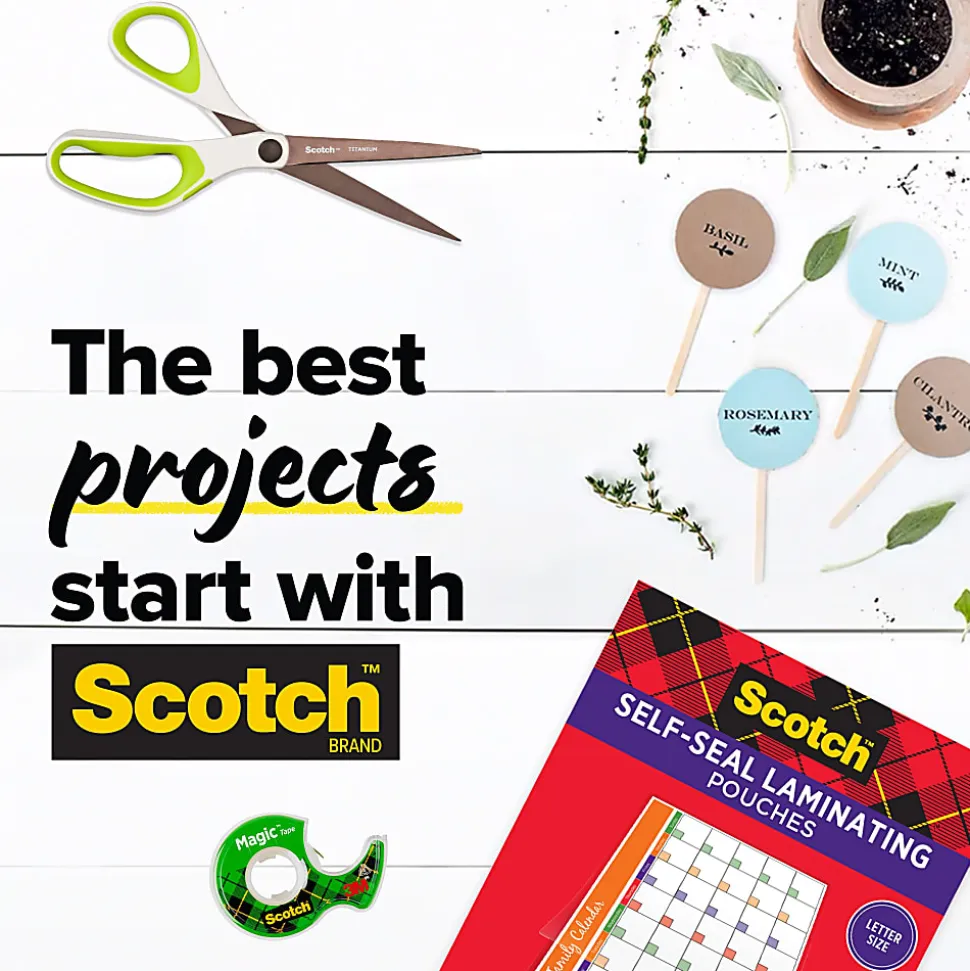 Scotch® Self-Seal Laminating Pouches, Fits Letter Size (9" x 11.5 in.) Paper, 25-PK