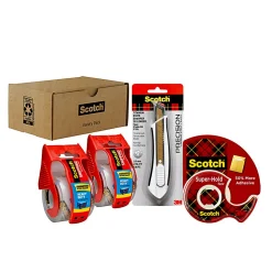 Scotch® Shipping Pack, 1 Roll Super-Hold Tape, 2 Rolls Heavy Duty Packaging Tape, 1 Precision Mini Box Cutter Knife