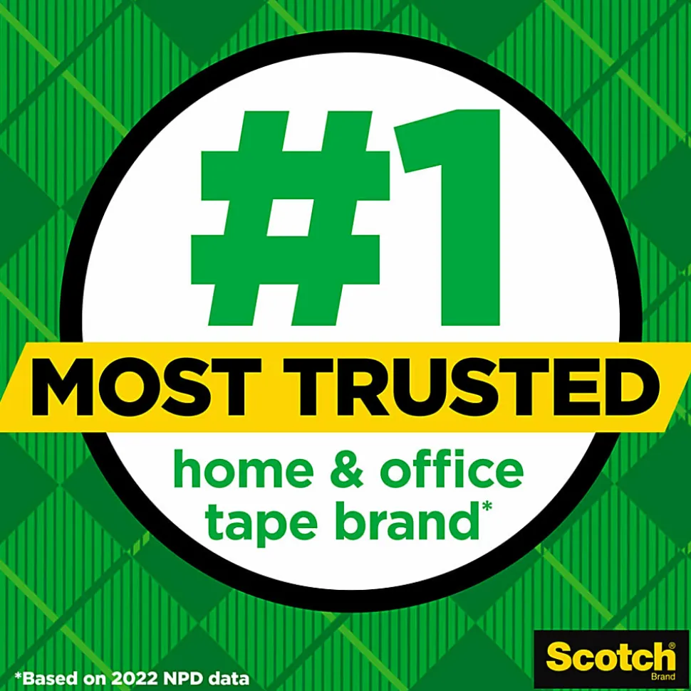 Scotch® Stainless Steel Dispenser Starter Pack with Magic™ Tape , 0.75 in x 550 in, 2 Roll/Pack