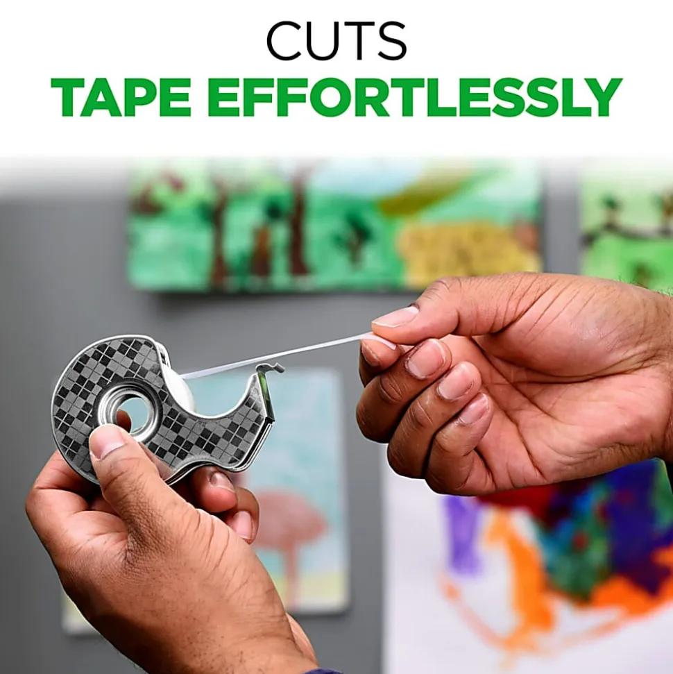 Scotch® Stainless Steel Dispenser Starter Pack with Magic™ Tape , 0.75 in x 550 in, 2 Roll/Pack