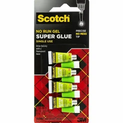Scotch® Super Glue Gel, .017 oz, 4-Pack – Fast-Drying, No Run Gel Formula