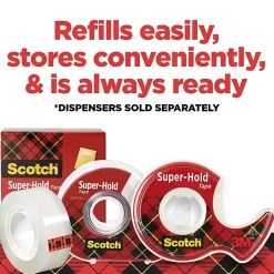 Scotch Super-Hold Tape, 3/4 in x 800 in, Clear, 3/Pack