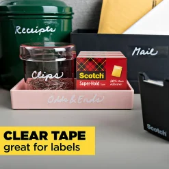 Scotch Super-Hold Tape, 3/4 in x 800 in, Clear, 3/Pack