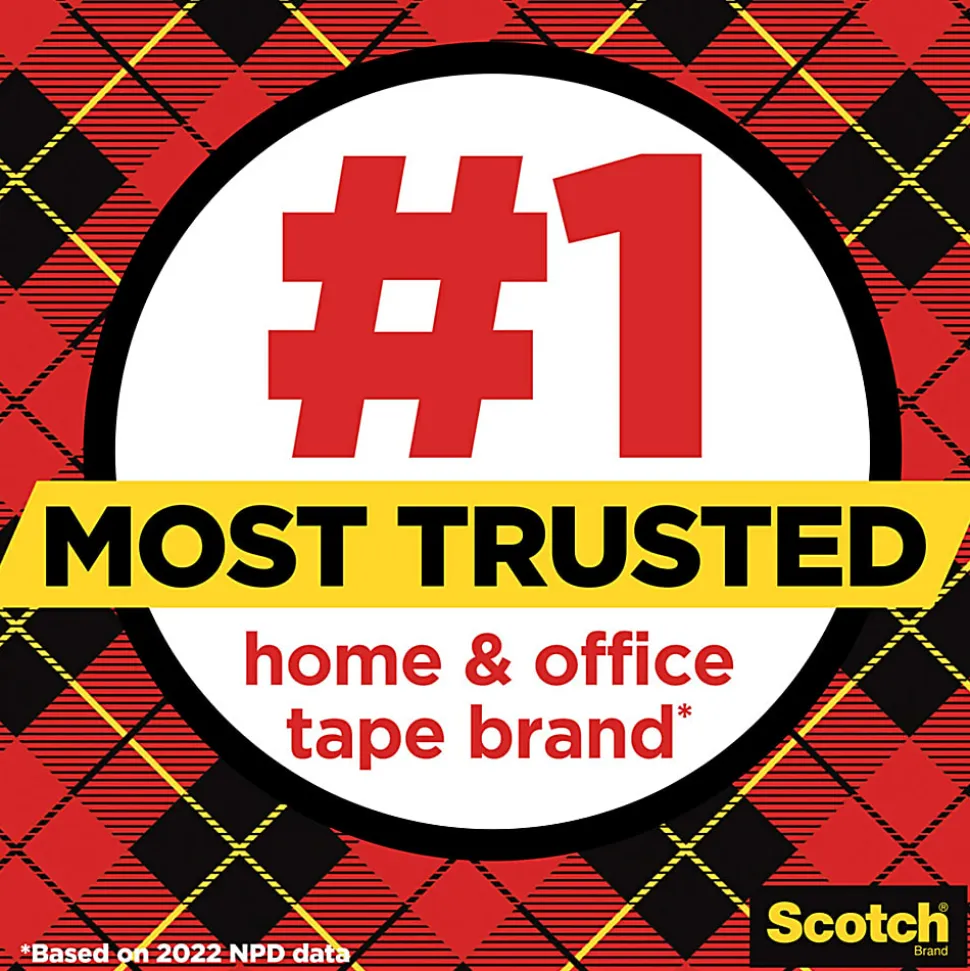 Scotch® Super-Hold Wide Tape With Dispenser, 1-1/2” x 650”, Clear