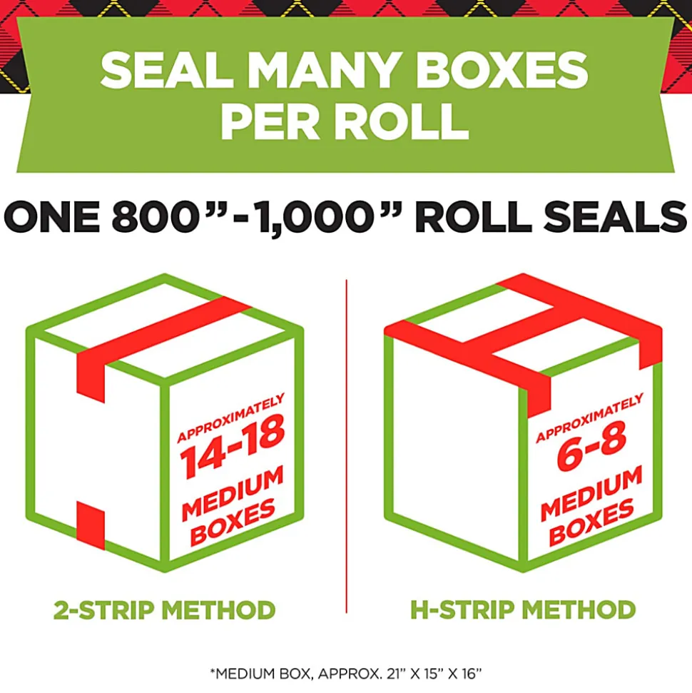 Scotch® Sure Start Shipping Tape, 6 Tape Rolls, 1 7/8 in x 25 yd, 1.5" Core, Designed - DP1000RF6