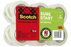 Scotch® Sure Start Shipping Tape, 6 Tape Rolls, 1 7/8 in x 25 yd, 1.5