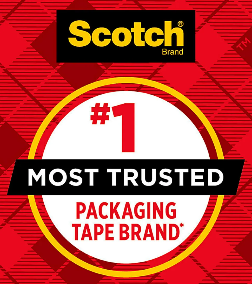 Scotch® Sure Start Shipping Tape, 6 Tape Rolls with Dispensers, 1 7/8 in x 22.2 yd, 1.5" Core, Designed - 1456