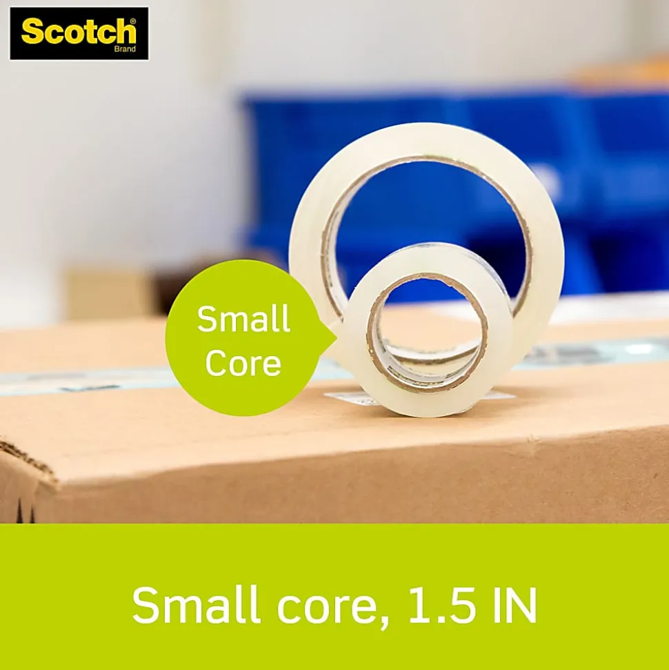 Scotch® Sure Start Shipping Tape, 6 Tape Rolls with Dispensers, 1 7/8 in x 22.2 yd, 1.5" Core, Designed - 1456