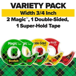 Scotch® Tape Variety Pack, 2 Magic Tape, 1 Double-Sided Tape, 1 Super Hold Tape, School Supplies and College Essentials for Students and Teachers