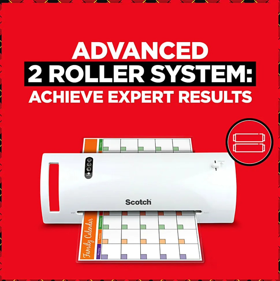 Scotch® Thermal Laminating Combo Pack, 1 Thermal Laminator 9" Wide, 2 Laminating Sheets, Fits Letter Size