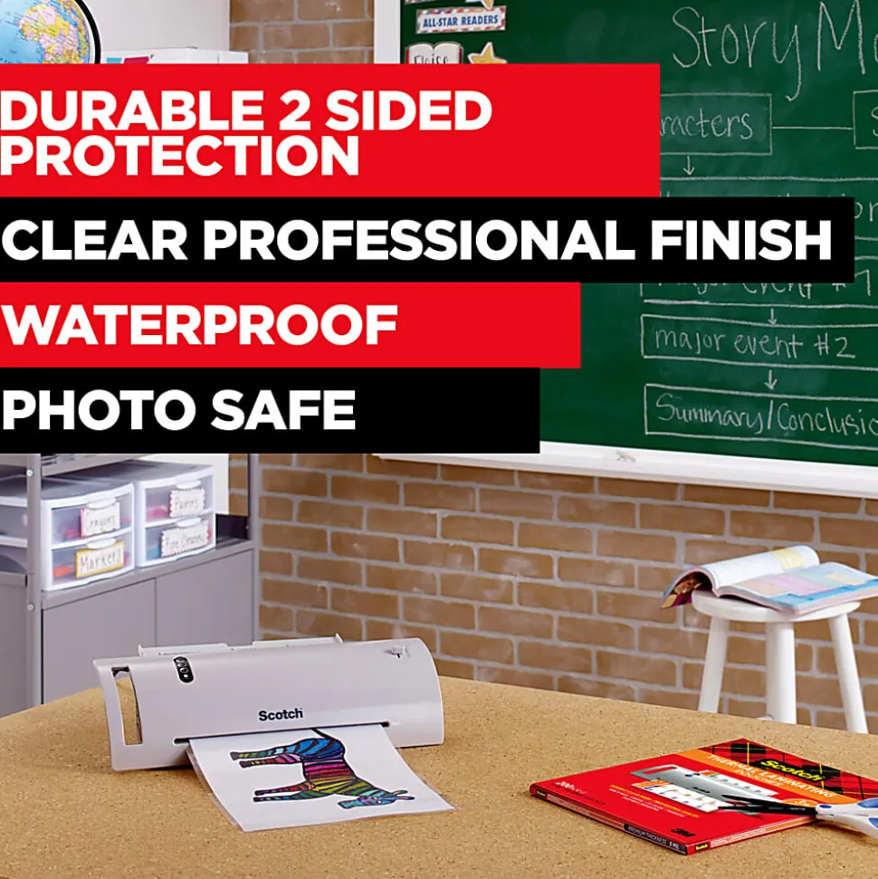 Scotch® Thermal Laminating Pouches, 8.9" x 11.4", 50 Laminating Sheets, Fits Letter Size, TP385450DE, 50/Pack