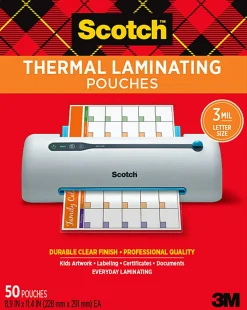 Scotch® Thermal Laminating Pouches, 8.9" x 11.4", 50 Laminating Sheets, Fits Letter Size, TP385450, 50/Pack
