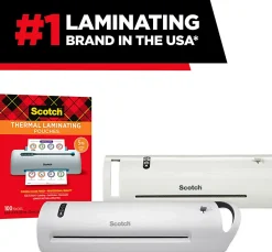Scotch® Thermal Laminating Pouches, 8.9" x 11.4", 100 Laminating Sheets, 5 mil., Fits Letter Size, 100/Pack