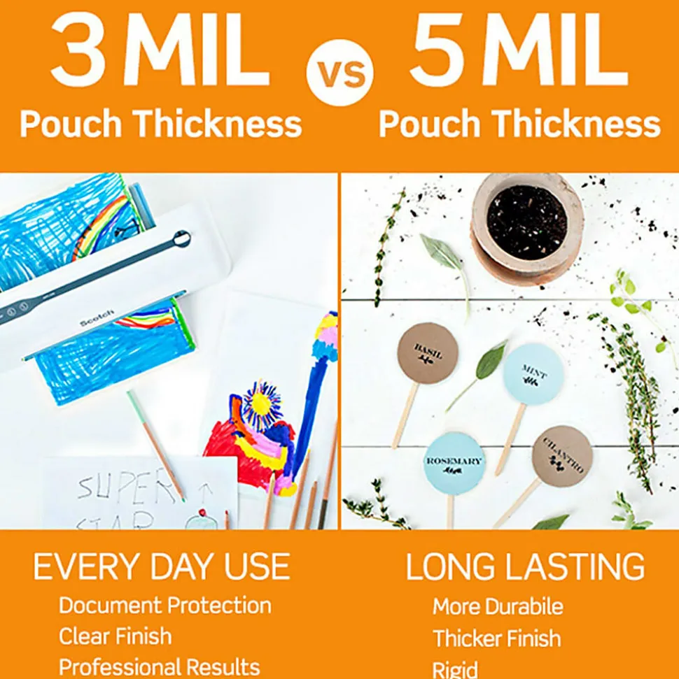 Scotch® Thermal Laminating Pouches, 8.9" x 11.4", 100 Laminating Sheets, 5 mil., Fits Letter Size, 100/Pack