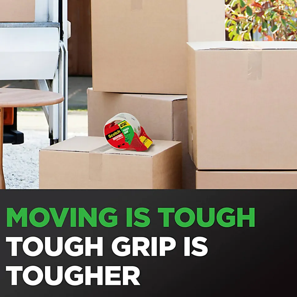 Scotch® Tough Grip Moving Packaging Tape 3500S-21RD-3GC, 1.88 in x 38.2 yd (48 mm x 35 m) 2 pack