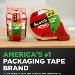Scotch® Tough Grip Moving Packing Tape With Dispensers - 150-6