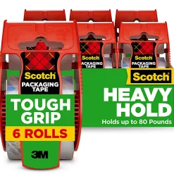 Scotch® Tough Grip Moving Packing Tape With Dispensers - 150-6
