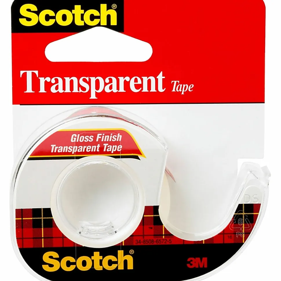 Scotch® Transparent Office Tape In Dispenser, 1/2" x 450", Clear