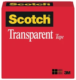 Scotch® Transparent Tape, 2 Tape Rolls, 1/2 in x 1296 in, Home Office Supplies and School Supplies for College and Classrooms