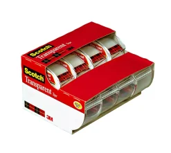Scotch® Transparent Tape, 4 Tape Rolls with Dispensers, 3/4 in x 850 in, Home Office Supplies and School Supplies for College and Classrooms