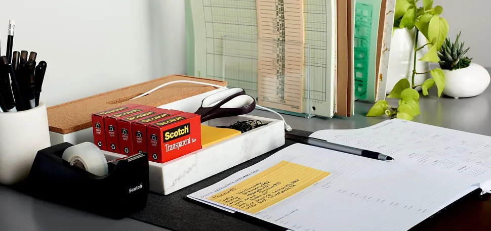 Scotch® Transparent Tape with Dispenser, 3/4 in. x 1000 in., 12 Tape Rolls, 1 Tape Dispenser, Back to School Supplies and College Essentials