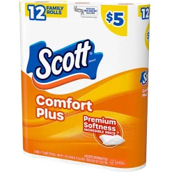 Scott ComfortPlus 1-Ply Toilet Paper, 1-1/8