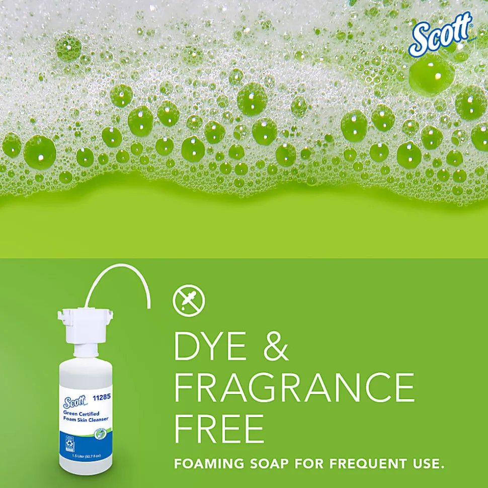 Scott® Green Certified Foam Hand Soap, 1.5L (50.72 Oz) Clear, Under-Counter Hand Soap Refills - 11285EA