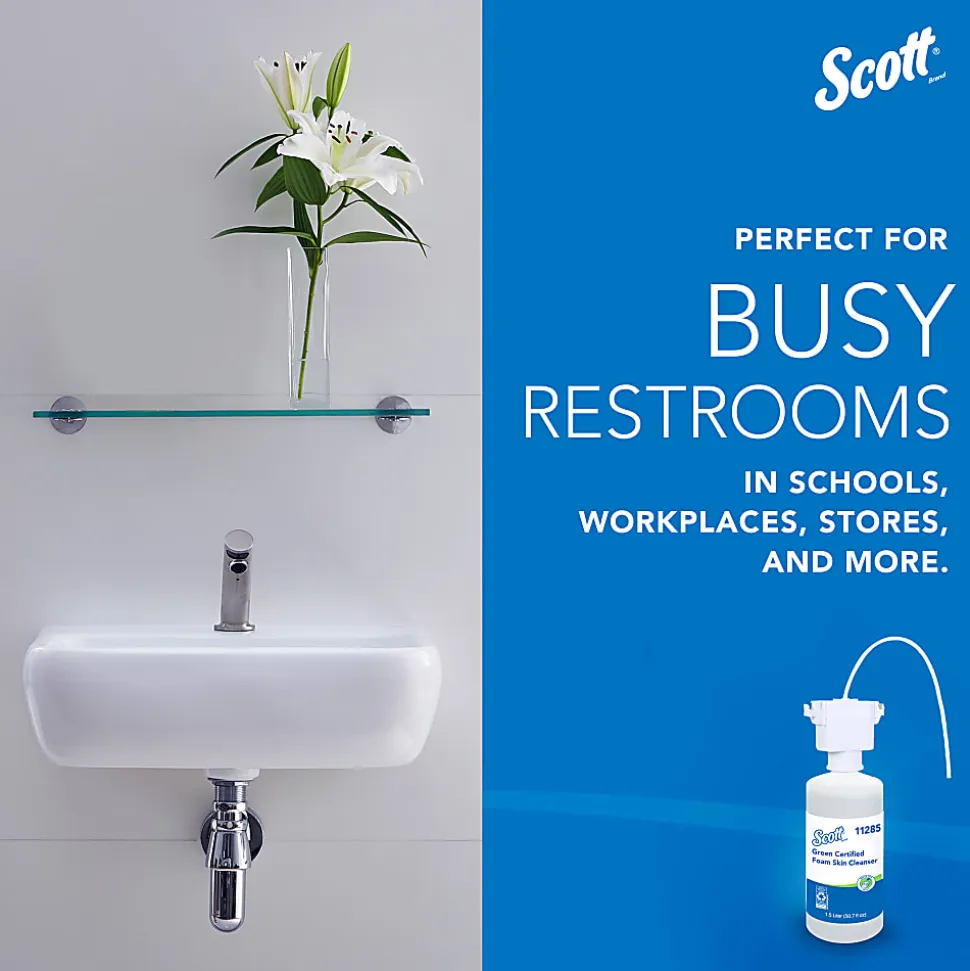 Scott® Green Certified Foam Hand Soap, 1.5L (50.72 Oz) Clear, Under-Counter Hand Soap Refills - 11285EA