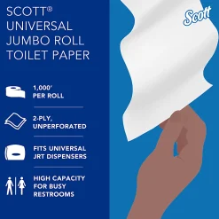Scott® High-Capacity 2-Ply Jumbo Roll Toilet Paper, 25% Recycled, 1000' Per Roll, Pack Of 12 Rolls