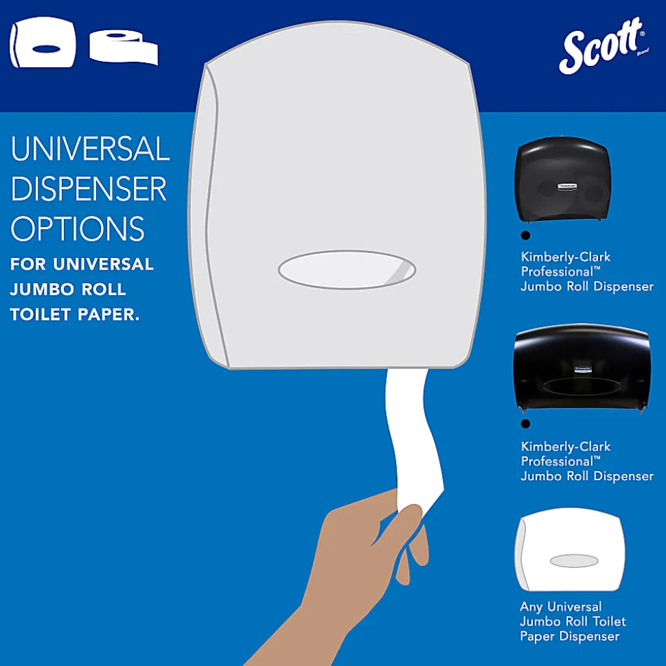 Scott® High-Capacity 2-Ply Jumbo Roll Toilet Paper, 25% Recycled, 1000' Per Roll, Pack Of 12 Rolls