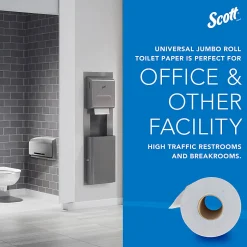 ScottĀ® Jumbo Jr 2-Ply Toilet Paper, 25% Recycled, 1000 Sheets Per Roll, Pack Of 4 Rolls