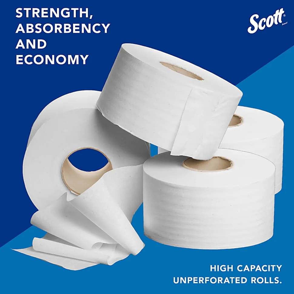 Scott® Jumbo Jr 2-Ply Toilet Paper, 25% Recycled, 1000 Sheets Per Roll, Pack Of 4 Rolls