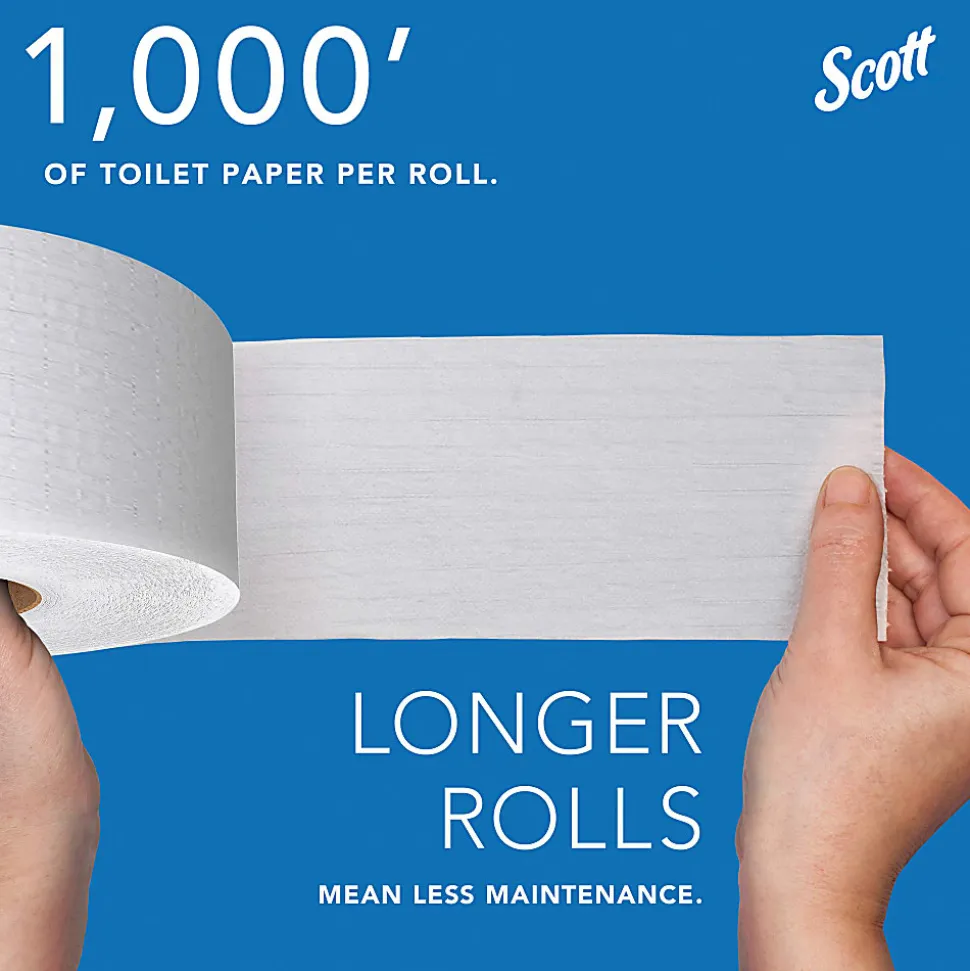 Scott® Jumbo Jr 2-Ply Toilet Paper, 25% Recycled, 1000 Sheets Per Roll, Pack Of 4 Rolls