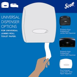 Scott® Jumbo Jr 2-Ply Toilet Paper, 25% Recycled, 1000 Sheets Per Roll, Pack Of 4 Rolls