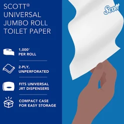 Scott® Jumbo Jr 2-Ply Toilet Paper, 25% Recycled, 1000 Sheets Per Roll, Pack Of 4 Rolls