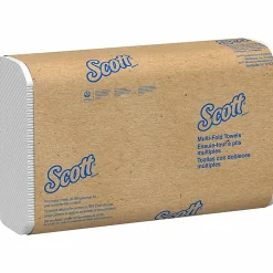 Scott Multifold NarrowPaper Towels with Absorbency Pockets - Multifold - 9.40"x 8" - 4000 Sheets - White - Fiber - 250 Pack - 16 / Carton - 37490
