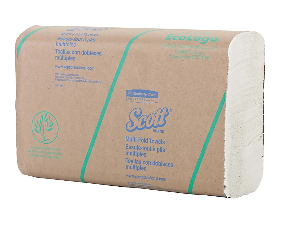 Scott® Multi-Fold 2-Ply Paper Towels, 100 Sheets Per Pack, Pack Of 16 Packs