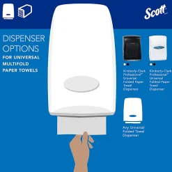 Scott® Multi-Fold 2-Ply Paper Towels, 250 Sheets Per Pack, Case Of 16 Packs