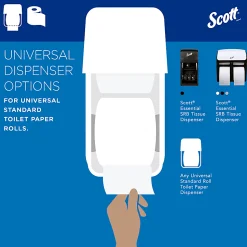 ScottĀ® Professional 2-Ply Standard Roll Toilet Paper with Elevated Design, 100% Recycled, 550 Sheets Per Roll, Pack Of 20 Rolls