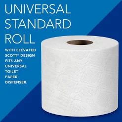 Scott® Professional 100% Recycled Fiber Standard Toilet Paper, Elevated Design, 2-Ply, Individually Wrapped, 473 Sheets Per Roll, Pack Of 80 Rolls