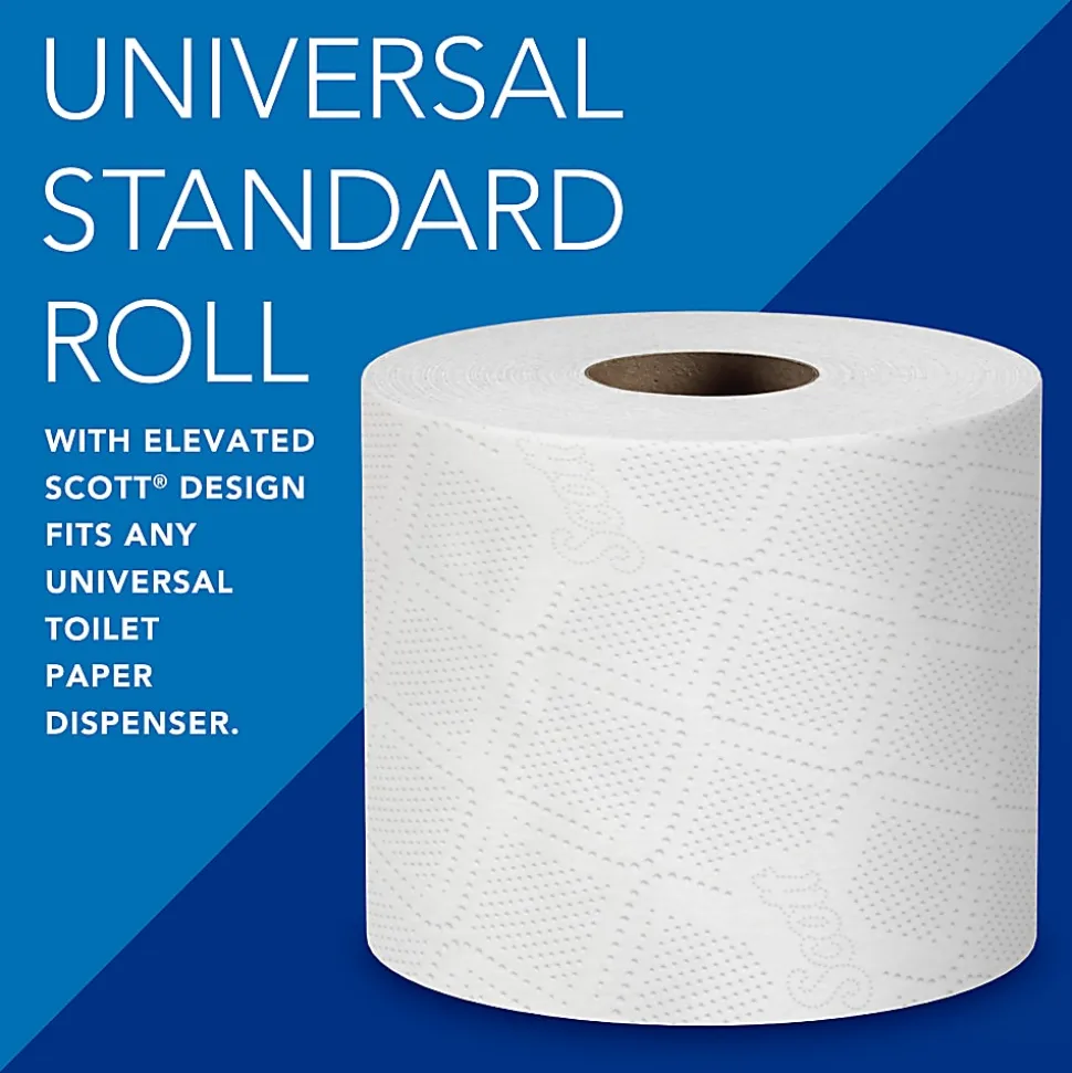 Scott® Professional 100% Recycled Fiber Standard Toilet Paper, Elevated Design, 2-Ply, Individually Wrapped, 473 Sheets Per Roll, Pack Of 80 Rolls