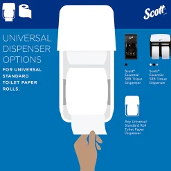 Scott® Professional 100% Recycled Fiber Standard Toilet Paper, Elevated Design, 2-Ply, Individually Wrapped, 473 Sheets Per Roll, Pack Of 80 Rolls