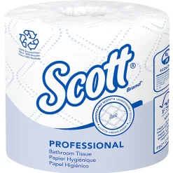 Scott® Professional 100% Recycled Fiber Standard Toilet Paper, Elevated Design, 2-Ply, Individually Wrapped, 473 Sheets Per Roll, Pack Of 80 Rolls
