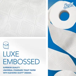 Scott® Professional 100% Recycled Fiber Standard Toilet Paper, Elevated Design, 2-Ply, Individually Wrapped, 473 Sheets Per Roll, Pack Of 80 Rolls