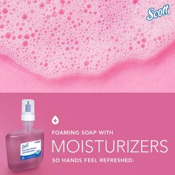 Scott® Pro™ Foam Hand Soap with Moisturizers, Floral Scent, 1.2L (40.58 Oz), Carton Of 2 Bottles