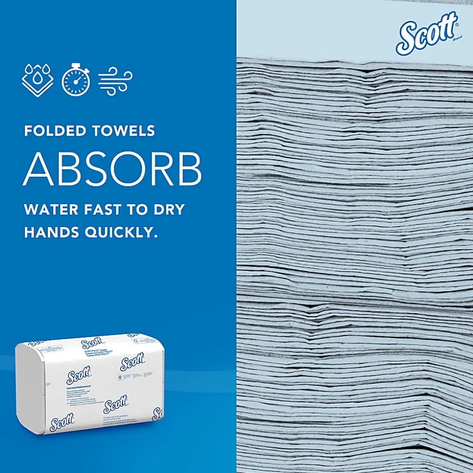Scott® Pro Scottfold Multifold Paper Towels with Fast-Drying Absorbency Pockets, 175 Sheets Per Pack, 25 Packs Per Case